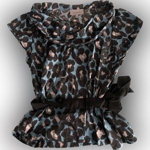 Womens Classiques Entier Blue Print Blouse Size Medium